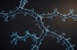  X-chromosome low poly wireframe illustration. Polygonal neurons cells connections mesh art. 3D double helix molecule with connected dots. Genetic analysis, biochemical and medical research. Very real