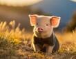 little pig in a farm
