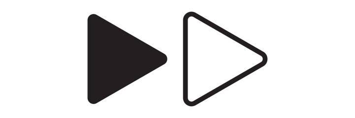 Wall Mural - editable vector right triangle arrow icon. black, transparent white background. part of a big icon s