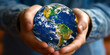 Hands Holding Earth Globe, Environmental Unity Concept