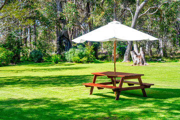 Canvas Print - A beautiful park with benches in Western Australia