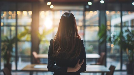 Confident Businesswoman Presenting Business Plan to Client and Staff