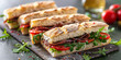 © Oleksandr - Focaccia sandwiches filled with gourmet Italian ingredients