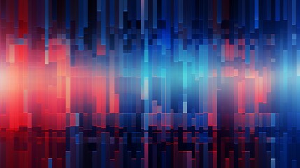 Wall Mural - Red and Blue Glitch Art Backdrop - Background with straight lines