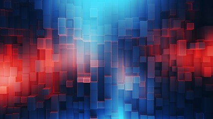 Wall Mural - Red and Blue Glitch Art Backdrop - Background with straight lines