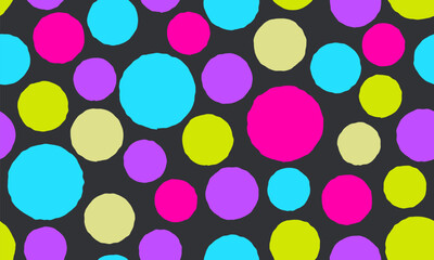 Wall Mural - colorful circle doodle seamless pattern. seamless hand drawn pattern with colorful dots. vector brus