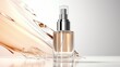Stylish Cosmetic serum mockup, Glass bottle with pipette dispenser.