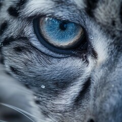 Wall Mural - close up of a snow leopard eye