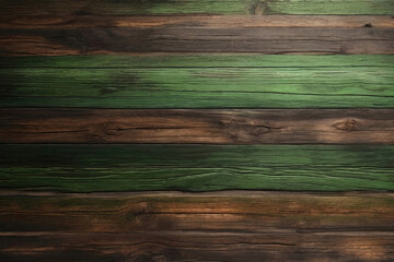 Brown and  green old dirty wood wall wooden plank board texture background with grains and structures