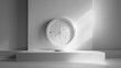 Sleek minimalist compass under soft, diffused lighting on a pure white background, symbolizing clarity in navigation