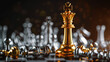 A powerful image of the golden king chess piece spotlighted, representing important leadership and strategic decision making