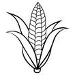 © mahira - Minimalist Corn Silhouette Black on White Background