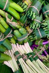 Wall Mural - Vegetables kitchen garden Thai herbs lemongrass fresh vegetables at the market
