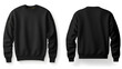 © Radiant Art - Black color crew neck blank template front and back view isolated on white background. sweatshirt  mock up