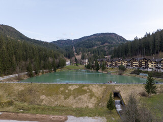 Hrabovo water reservoir in the town of Ruzomberok in Slovakia