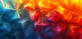 Fototapeta Przestrzenne - Abstract geometric colorful polygonal background, faceted texture, crystal wallpaper. Low poly surface.