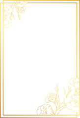 Wall Mural - Luxury gold floral story rectangle frame