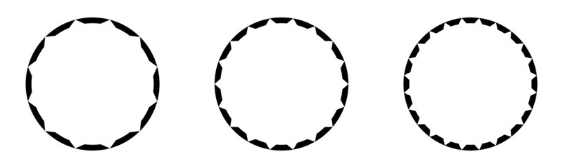 Wall Mural - Round frames isolated on transparent background – Set of decorative circular shapes – Ring shapes