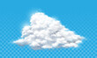 Realistic white clouds smoke on blue sky transparency background vector