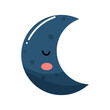 Cute. Moon. Baby illustration in flat style