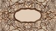 An exquisite lace pattern in sepia tones forms a delicate frame, perfect for elegant and classic design themes.