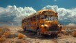 Lost in the Desert: The Mystery of an Abandoned School Bus Amidst the Sand
