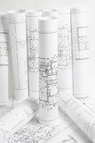 Fototapeta Mapy - Architectural plan. Engineering house drawings and blueprints.	

