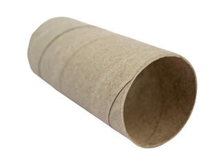 Wall Mural - roll of cardboard, cardboard toilet paper roll isolated on a transparent background, textured graphic element