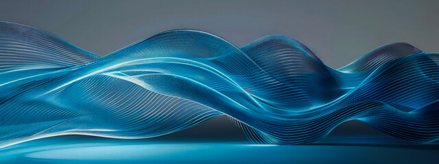 Wall Mural - a blue wave with a lot of detail
