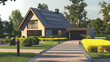 photovoltaic system on a suburban house