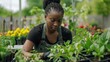 A determined black entrepreneur transforming her garden center into a hub for cultural exchange and community engagement, hosting multicultural gardening festivals and events.