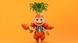cartoon carrot, cute vegetable 3d style. Generated AI