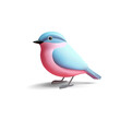 Small colored bird standing 3D. For design concepts of seasons, seasonal wild birds, science, logos and prints. Vector
