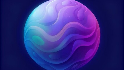 Canvas Print - A fragile glasslike sphere with intricate patterns in shades of purple and blue mirroring the surface of an ice planet.