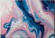 Abstract marbling oil acrylic paint background illustration art wallpaper - Pink blue color with liquid fluid marbled paper texture banner painting texture