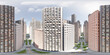 Cluster of tall buildings in urban setting 360 panorama vr environment map
