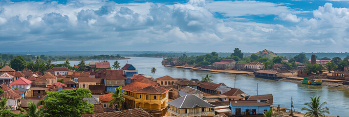 Canvas Print - Great City in the World Evoking Porto Novo in Benin