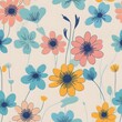 Beautiful colored floral design in plain background
