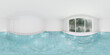 Room with pool and large window 360 panorama vr environment map