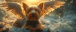 Yorkshire Terrier dog with angel wings in the sky. Concept Pets, Yorkshire Terrier, Angel Wings, Sky, Photography