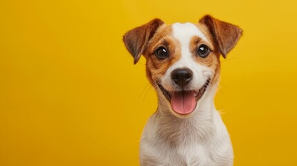 Wall Mural - Happy cute dog smiling generative ai