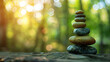 Meditation Stones Against Peaceful Backdrop