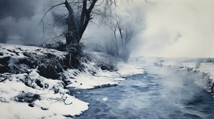 Canvas Print - snow covered trees