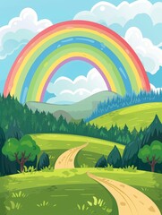 Poster - Rainbow cartoon.