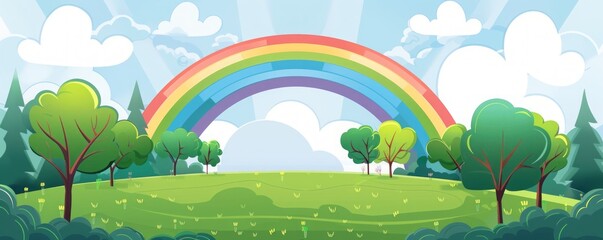 Wall Mural - Rainbow cartoon.