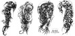 Bio-Mechanical tattoo design AI concept illustration 3