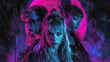 Scream Queens: 80s Synthwave Horror with Stunning Women
