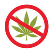 cannabis forbidden sign isolated vector illustration
