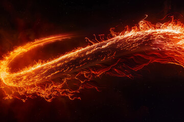 Wall Mural - A long, fiery tail of a comet is shown in the image