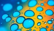 Abstract bright colorful background with drops of oil and water in blue and turquoise tones, macro. . Generate Ai. 